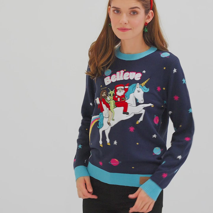 Women's Believe Christmas Sweater