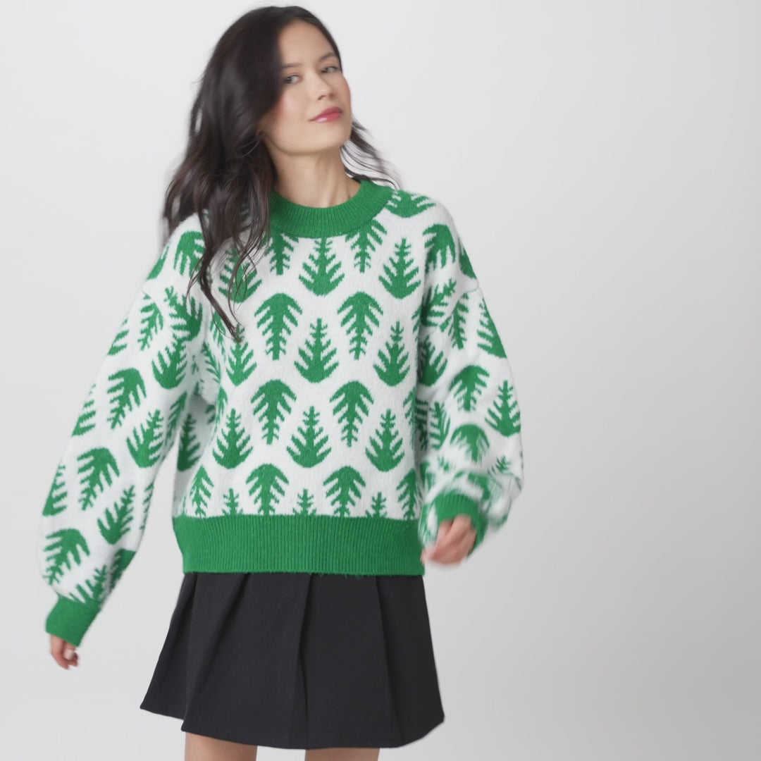 Women's Christmas Trees Oversized Christmas Sweater