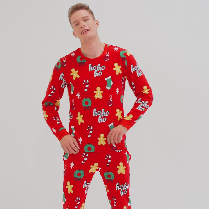 Men's Red Hohoho Christmas Pyjamas