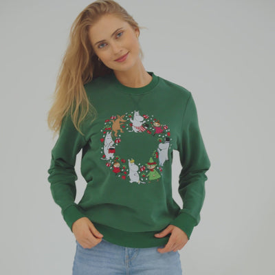 Women's Moomin Green Christmas Sweatshirt