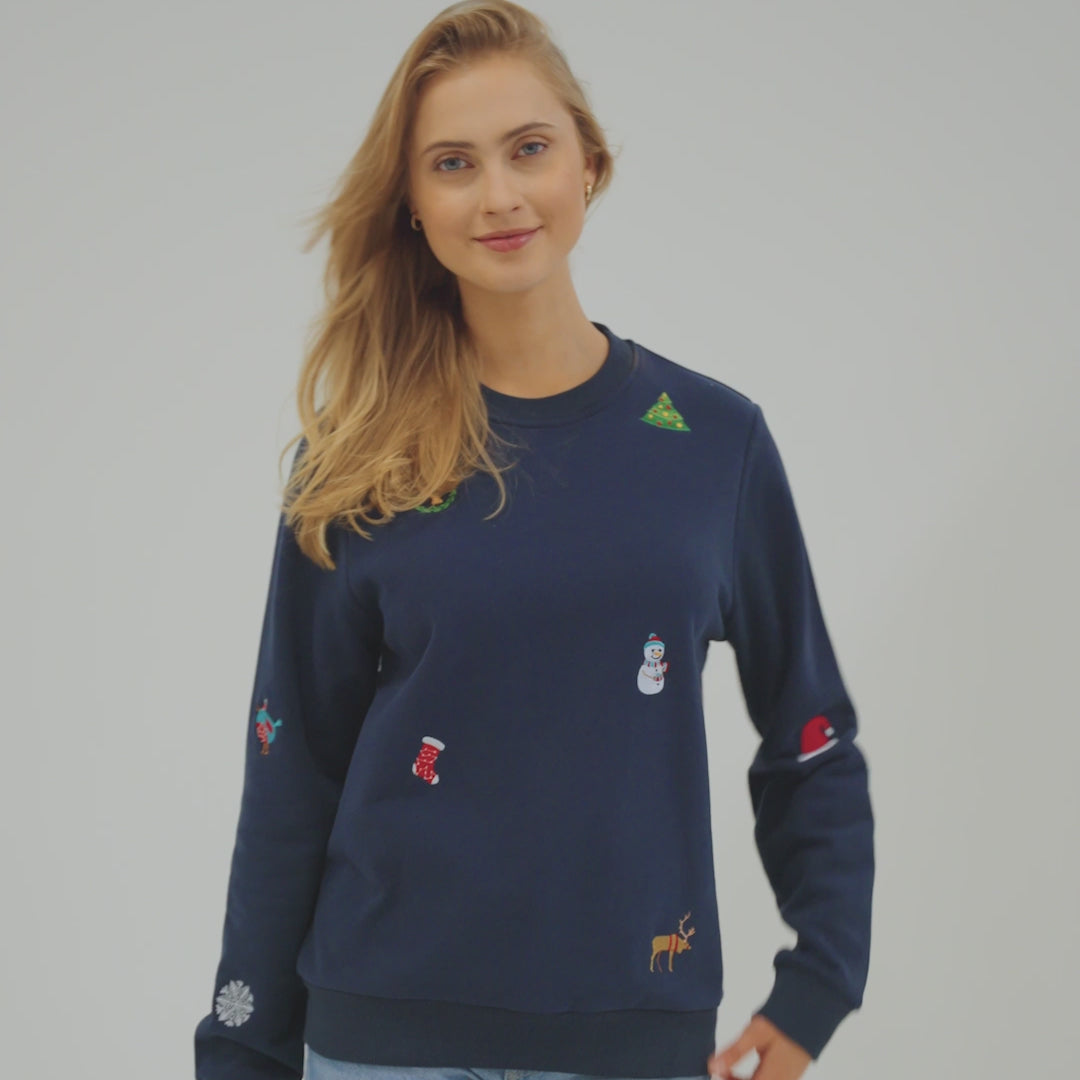 Women's Blue Christmas Sweatshirt