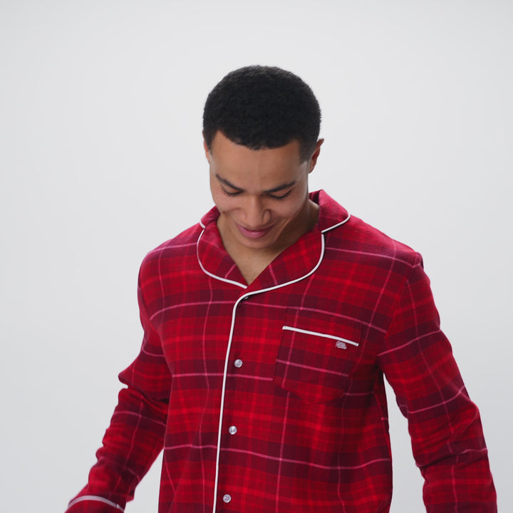 Men's Red Flannel Christmas Pyjamas