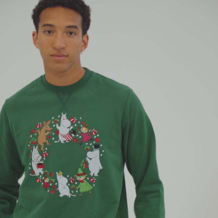 Men's Moomin Green Christmas Sweatshirt