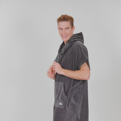 Charcoal Grey Towel Poncho