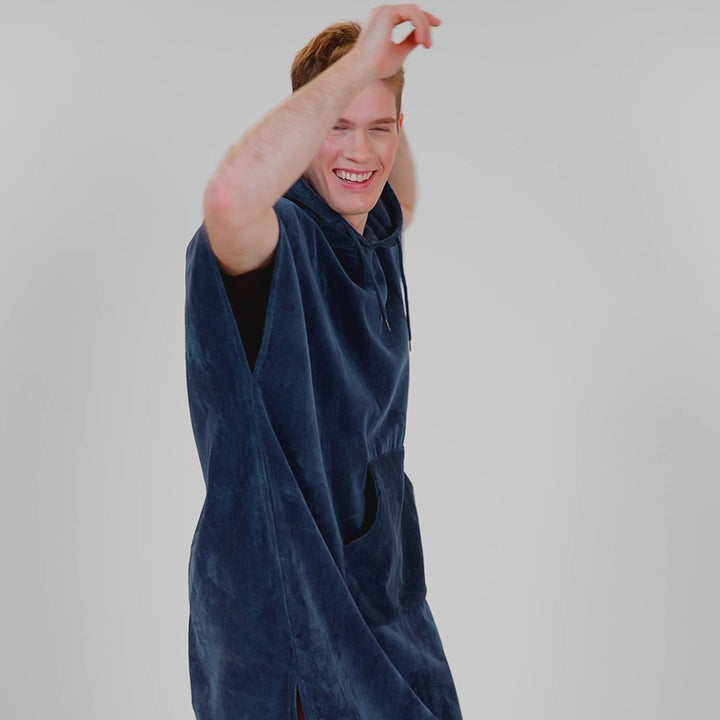 Navy Towel Poncho