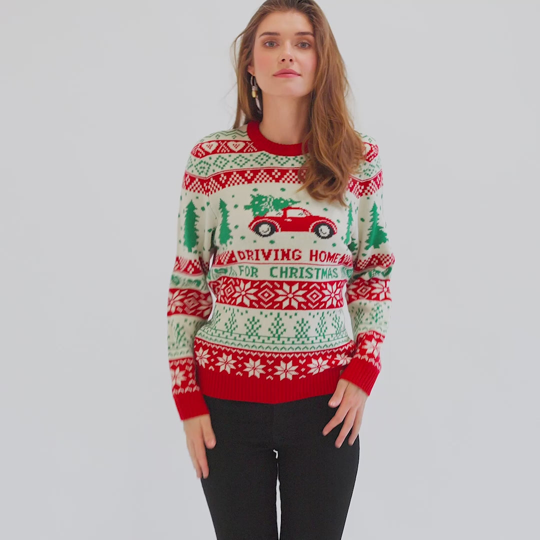 Women's Driving Home Christmas Sweater