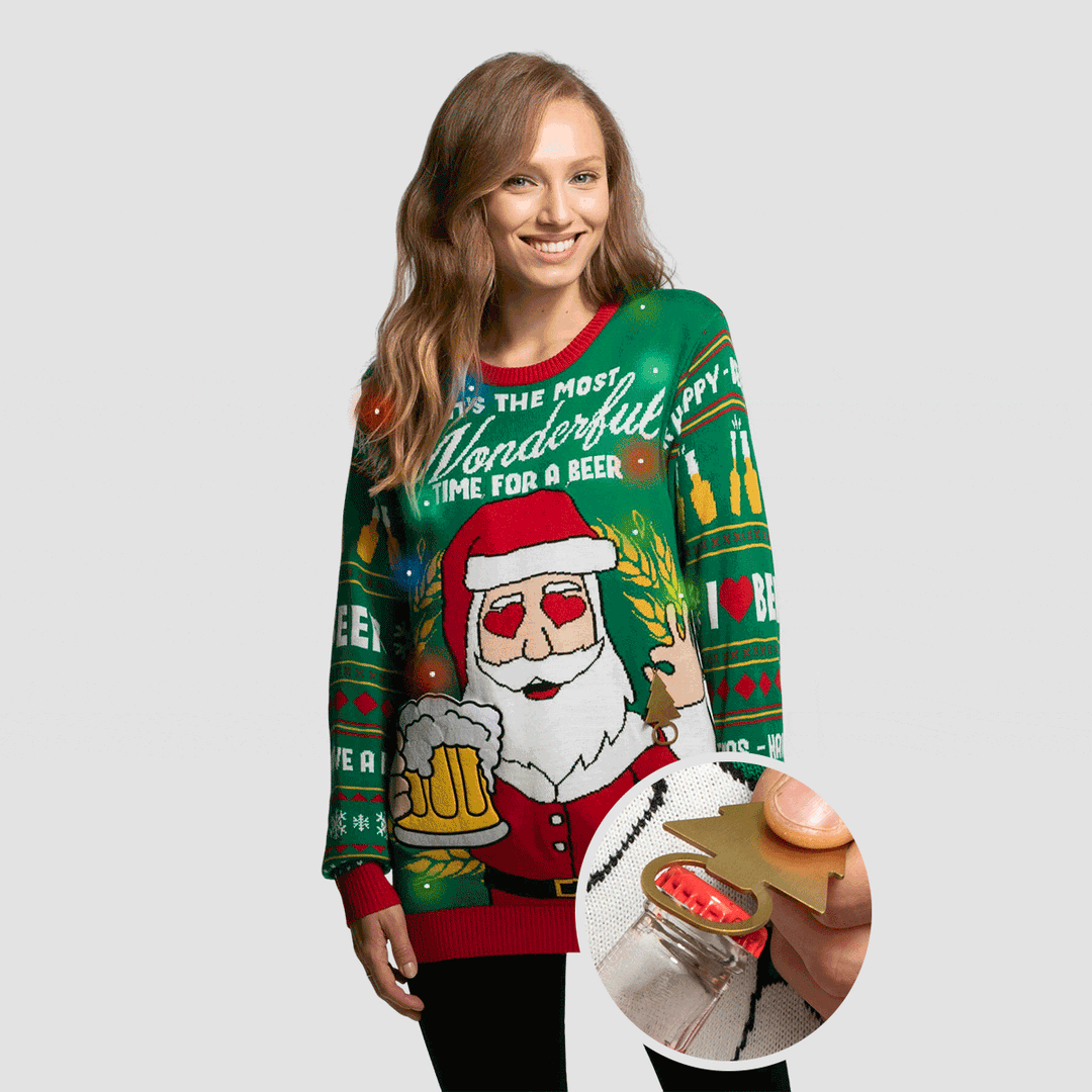 Women s The Most Wonderful Time For A Beer Christmas Sweater Europe s largest selection SillySanta