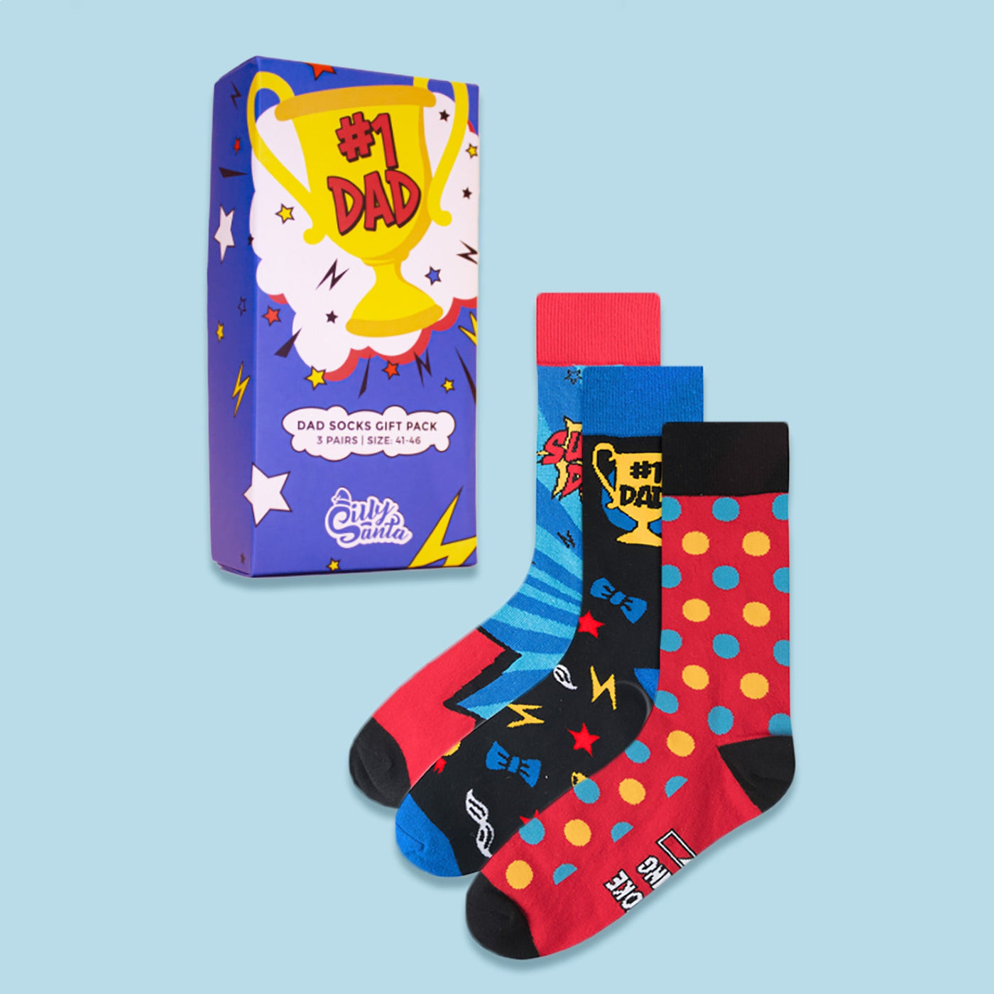 #1 Dad Socks Gift Box (3-pack)