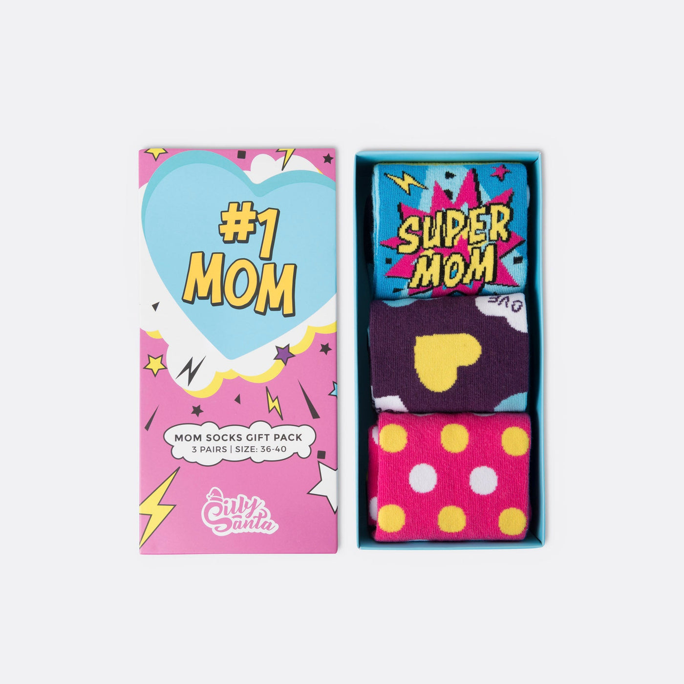 #1 Mom Socks Gift Box (3-pack)