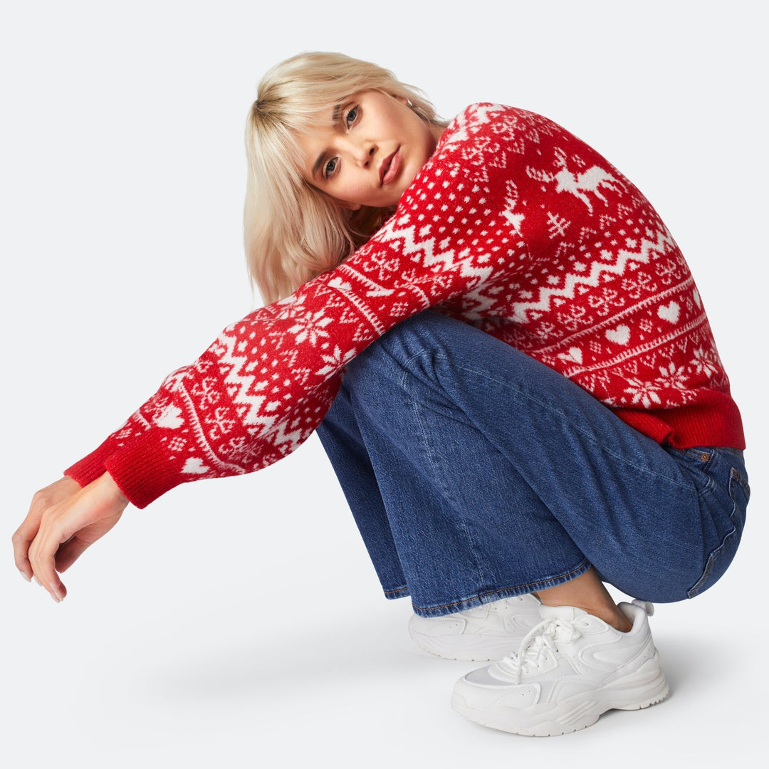 Women's Reindeer Oversized Christmas Sweater