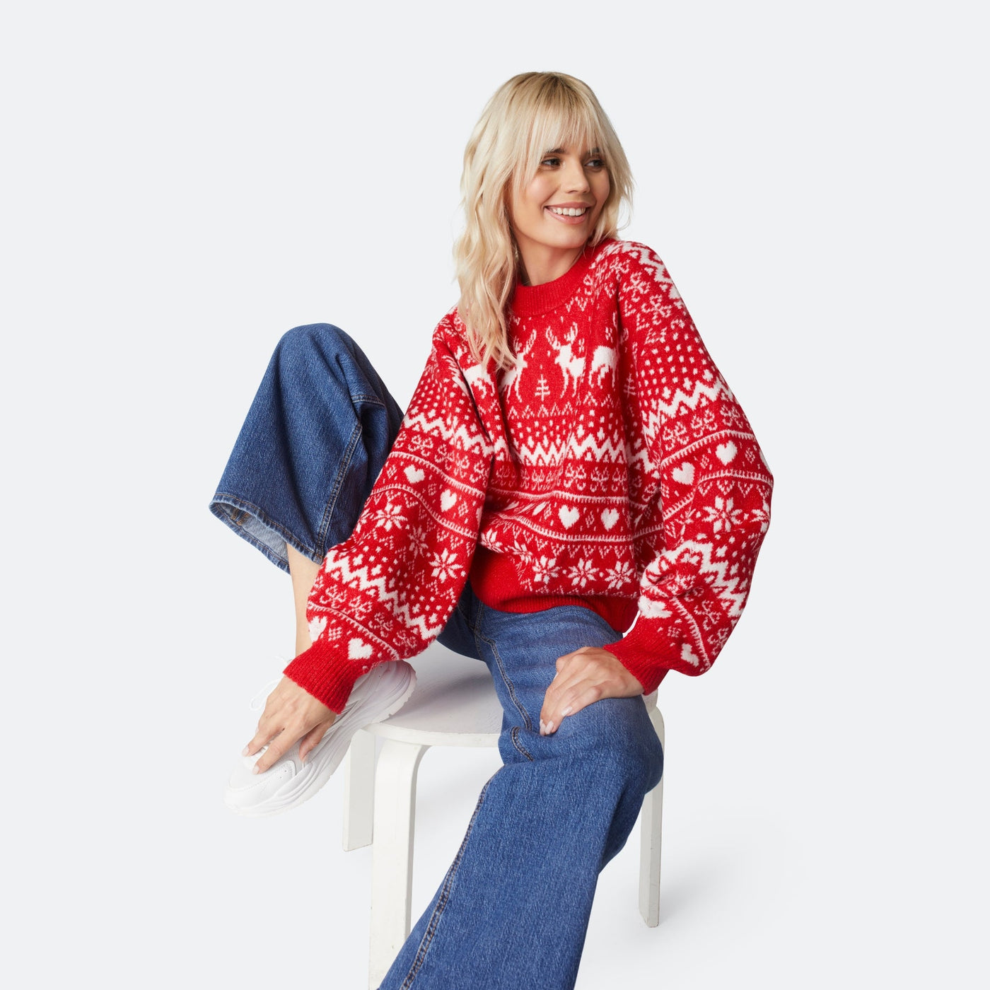 Women's Reindeer Oversized Christmas Sweater