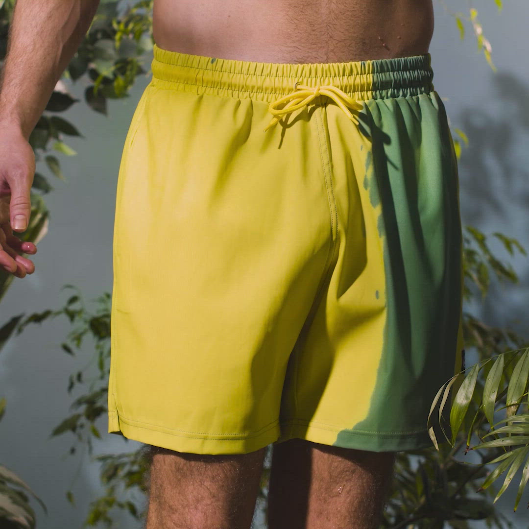 Color Changing Swim Trunks Green/Yellow