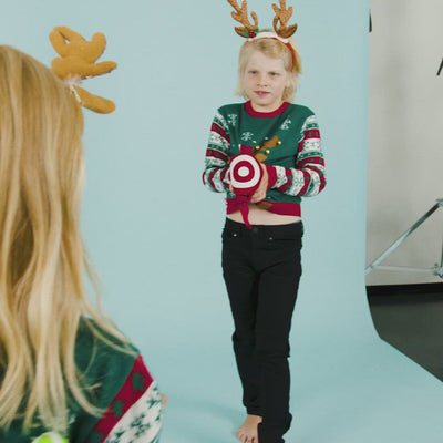 Kids' Rudolf Dart Game Christmas Sweater