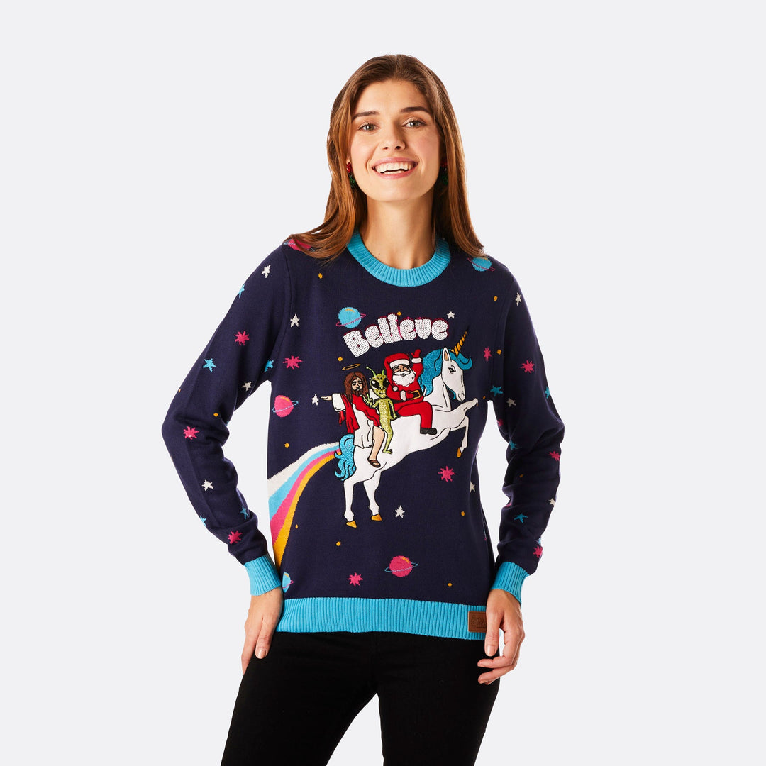 Women's Believe Christmas Sweater