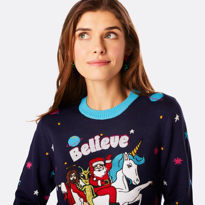 Women's Believe Christmas Sweater