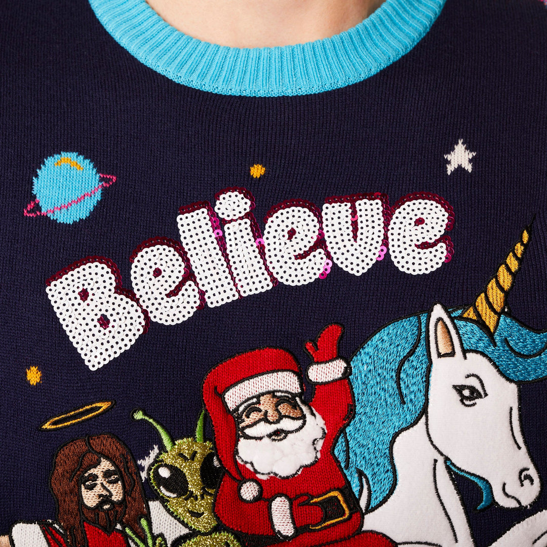 Women's Believe Christmas Sweater