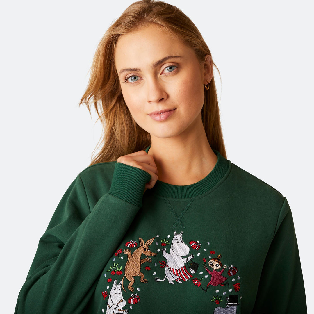 Women's Moomin Green Christmas Sweatshirt