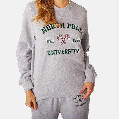 Women's North Pole University Christmas Sweat Set