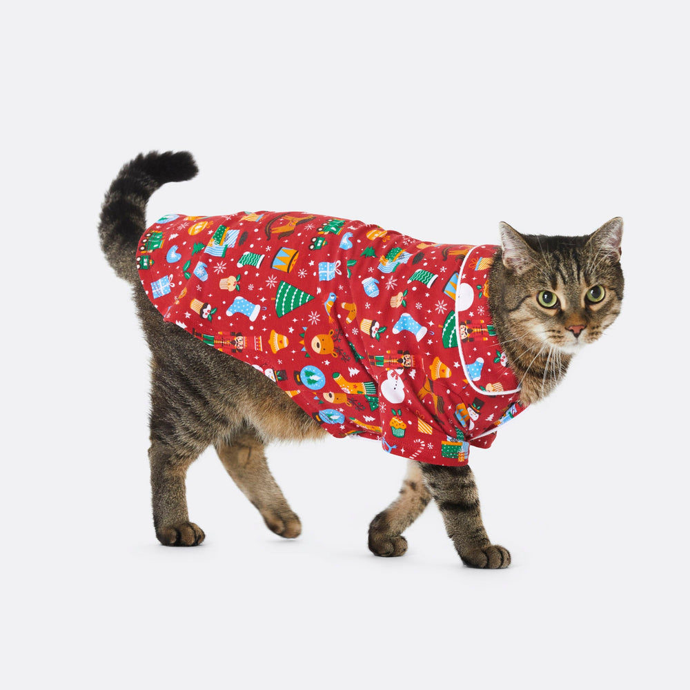 Christmas Dream Red Christmas Pyjamas for Cats