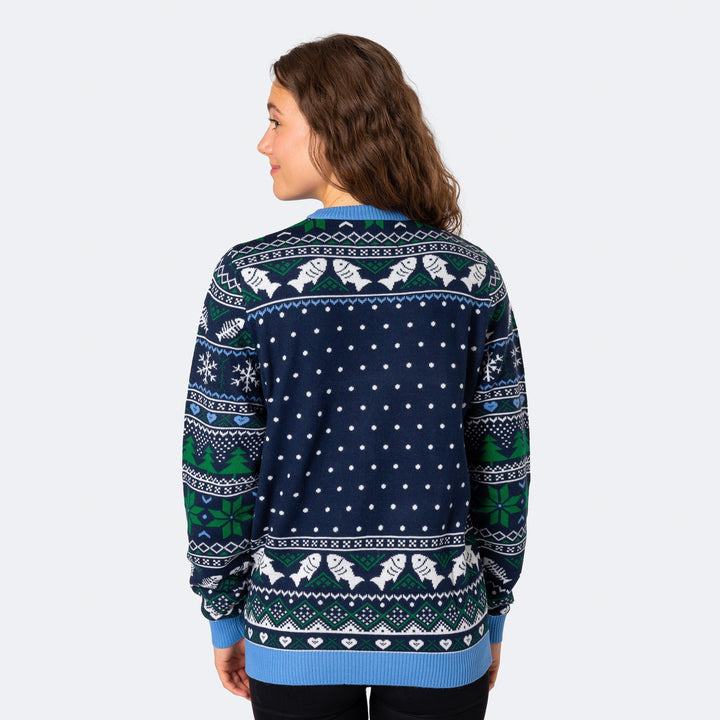 Women's Three Wise Fish Christmas Sweater