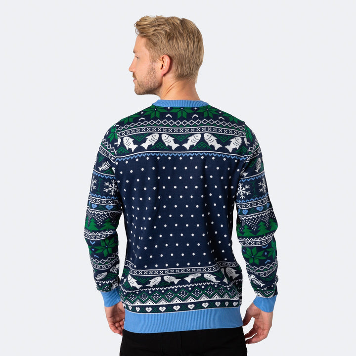 Men's Three Wise Fish Christmas Sweater