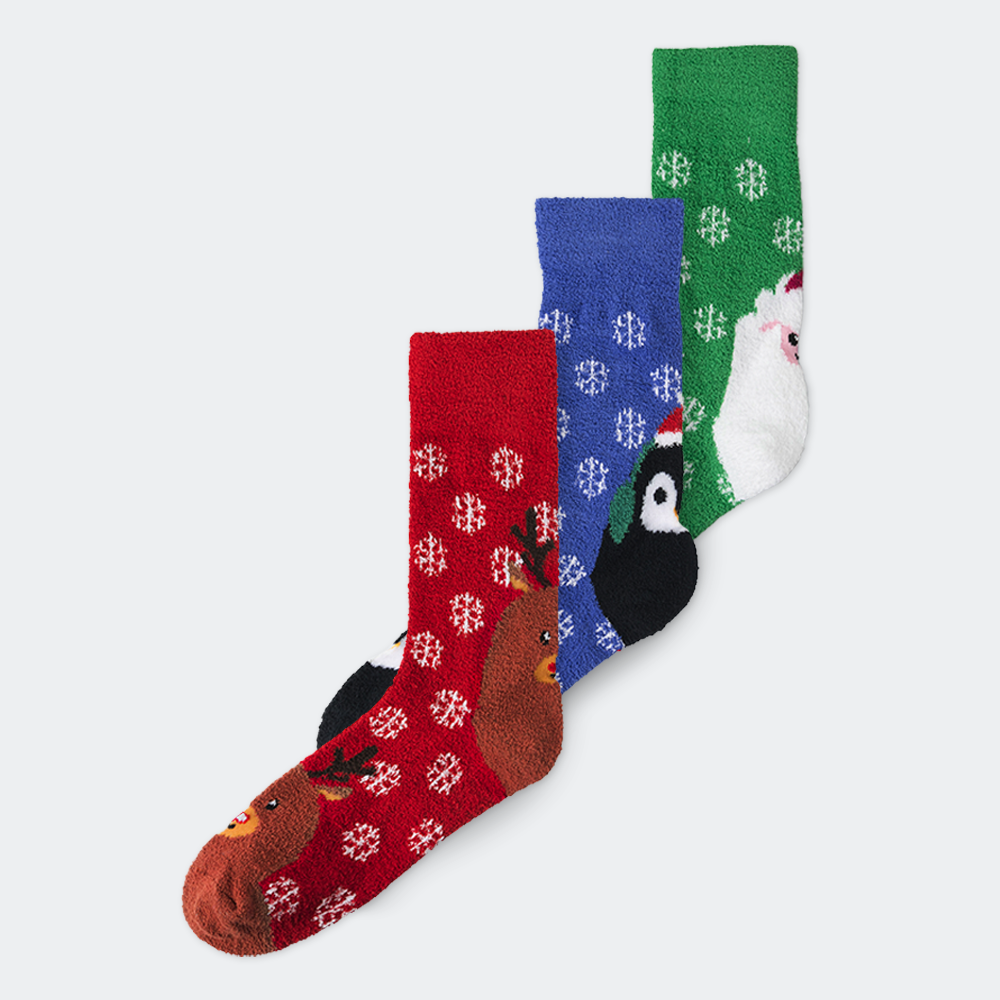 Fluffy Christmas Socks (3-pack)