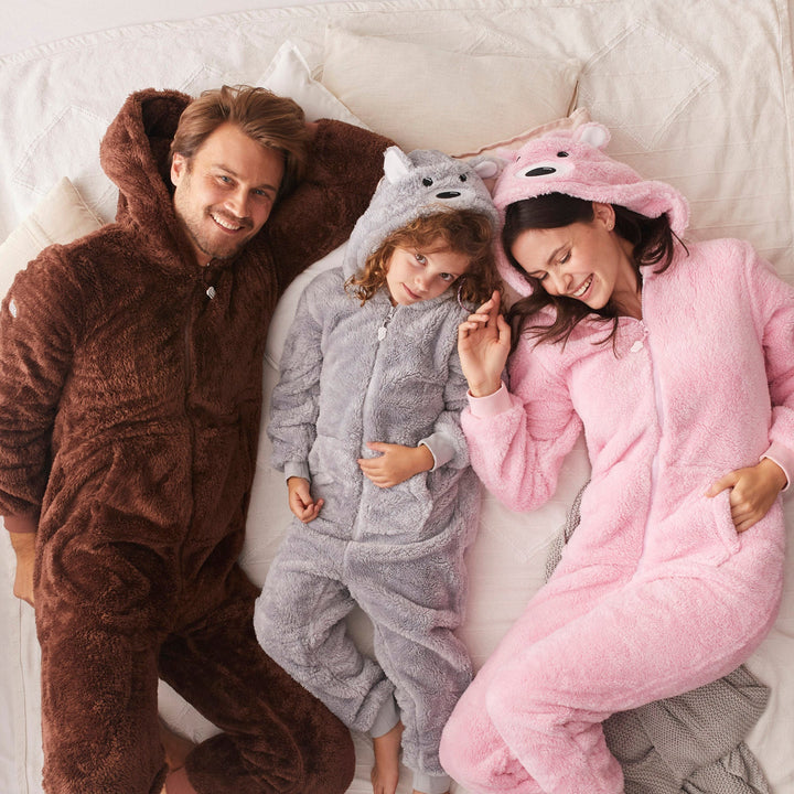 Kids' Grey Teddy Bear Onesie