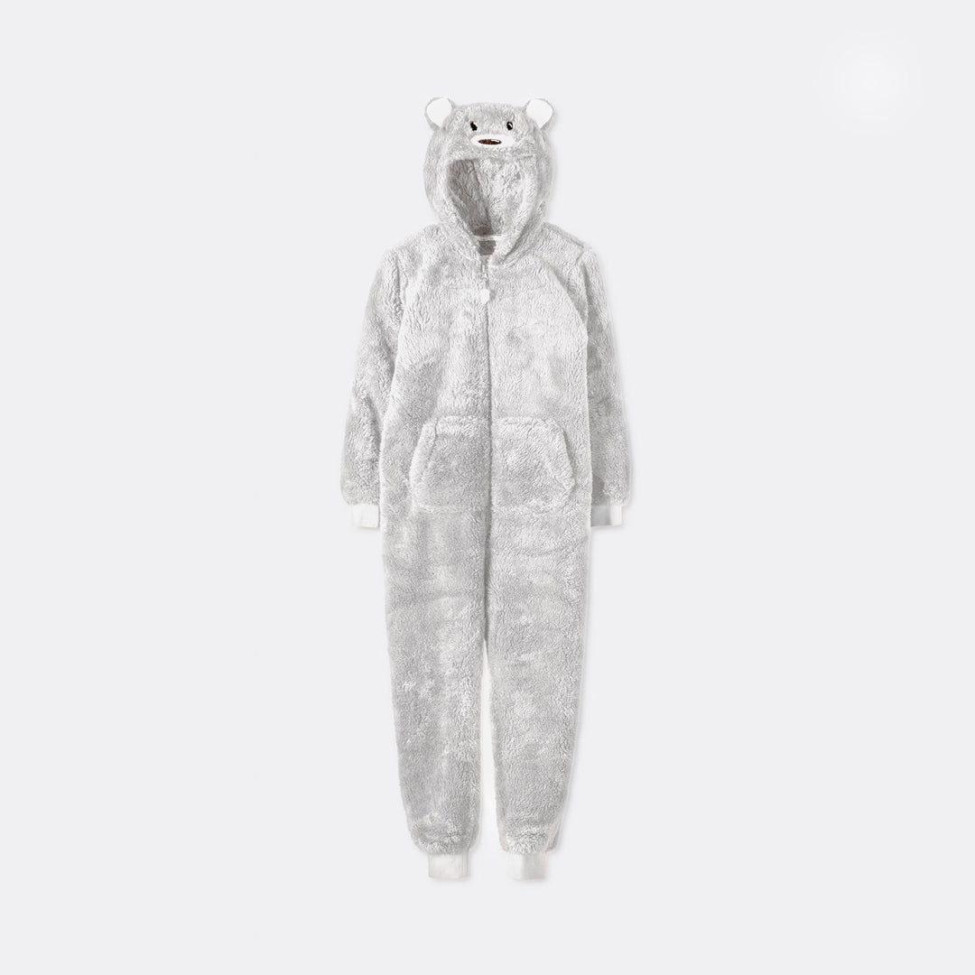 Kids' Grey Teddy Bear Onesie