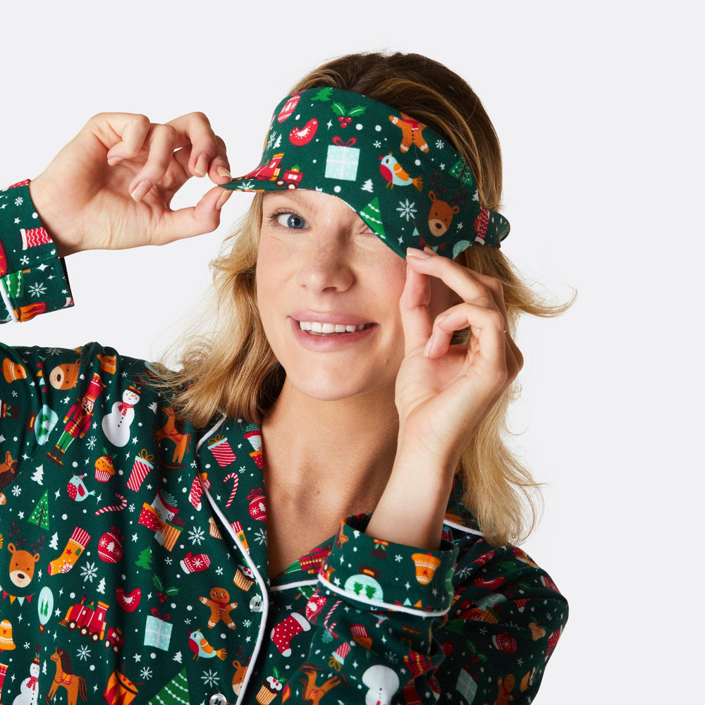 Green Christmas Dream Sleep Mask