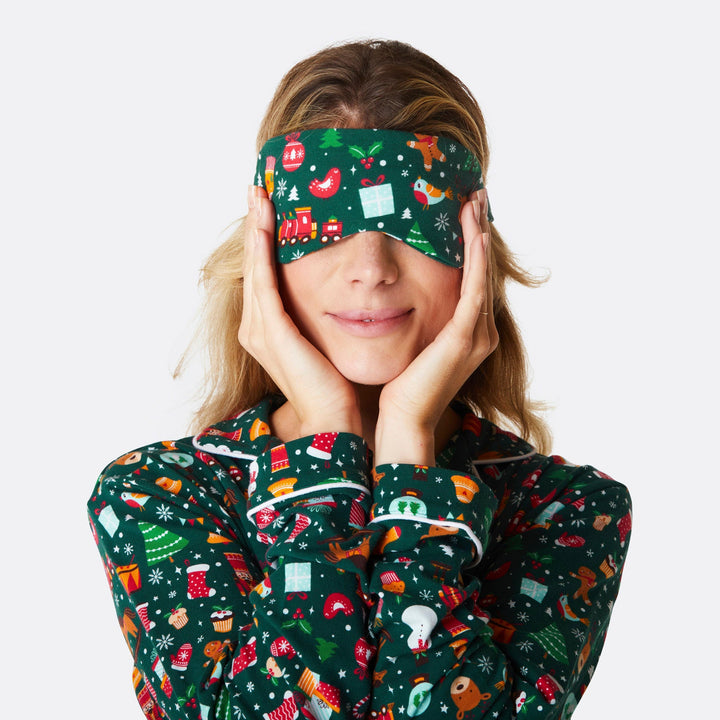 Green Christmas Dream Sleep Mask