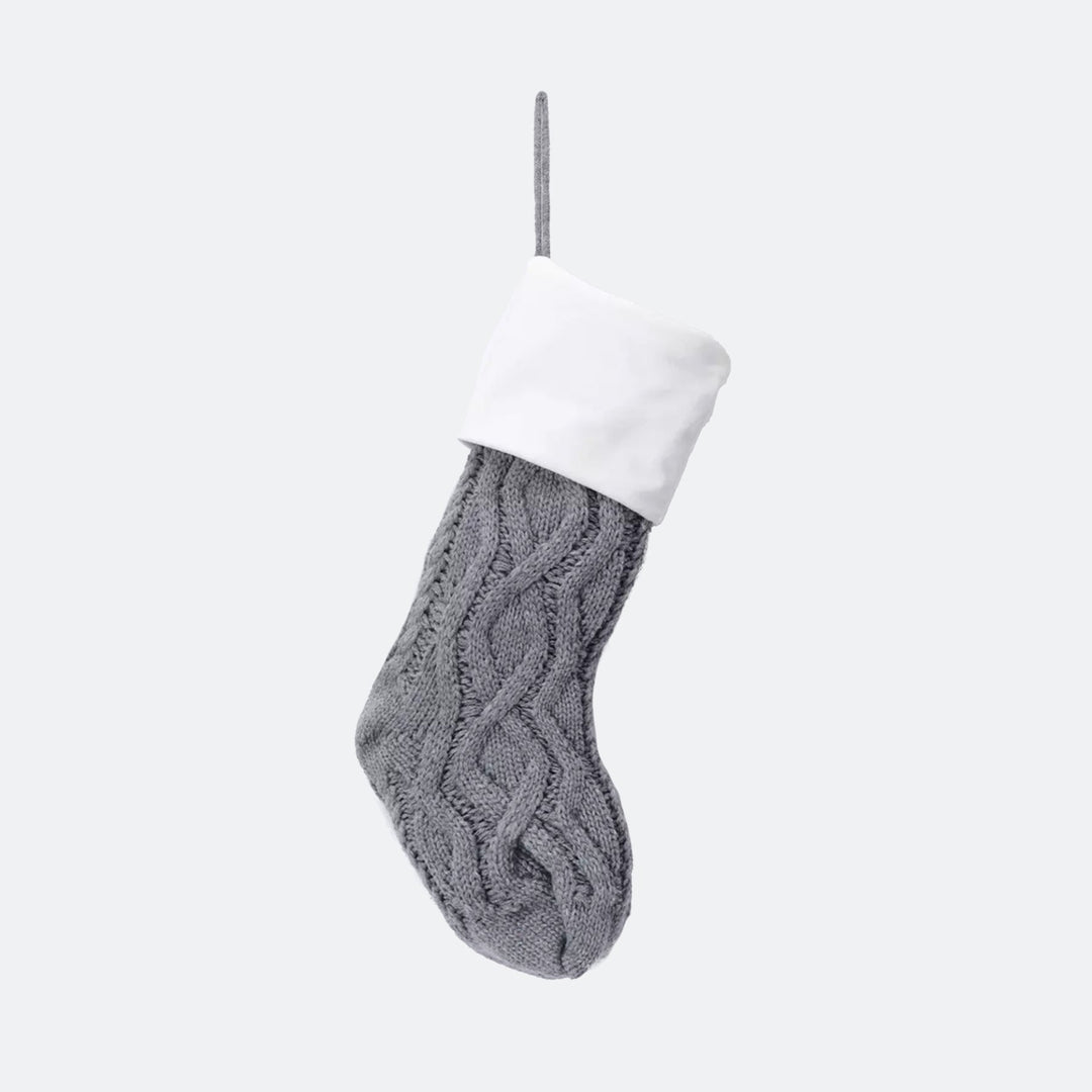 Grey Christmas Stocking