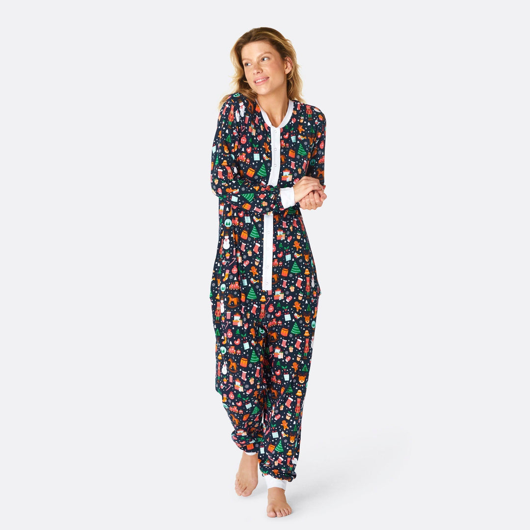 Women's Blue Christmas Dream Overall Christmas Pyjamas