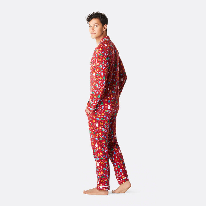 Men's Red Christmas Dream Collared Christmas Pyjamas