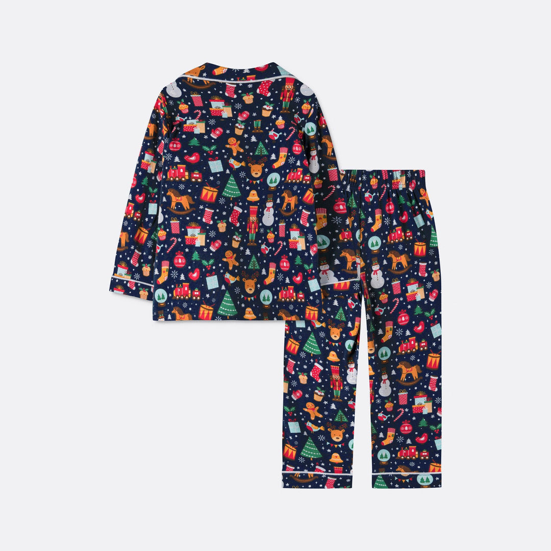 Kids' Blue Christmas Dream Collared Christmas Pyjamas