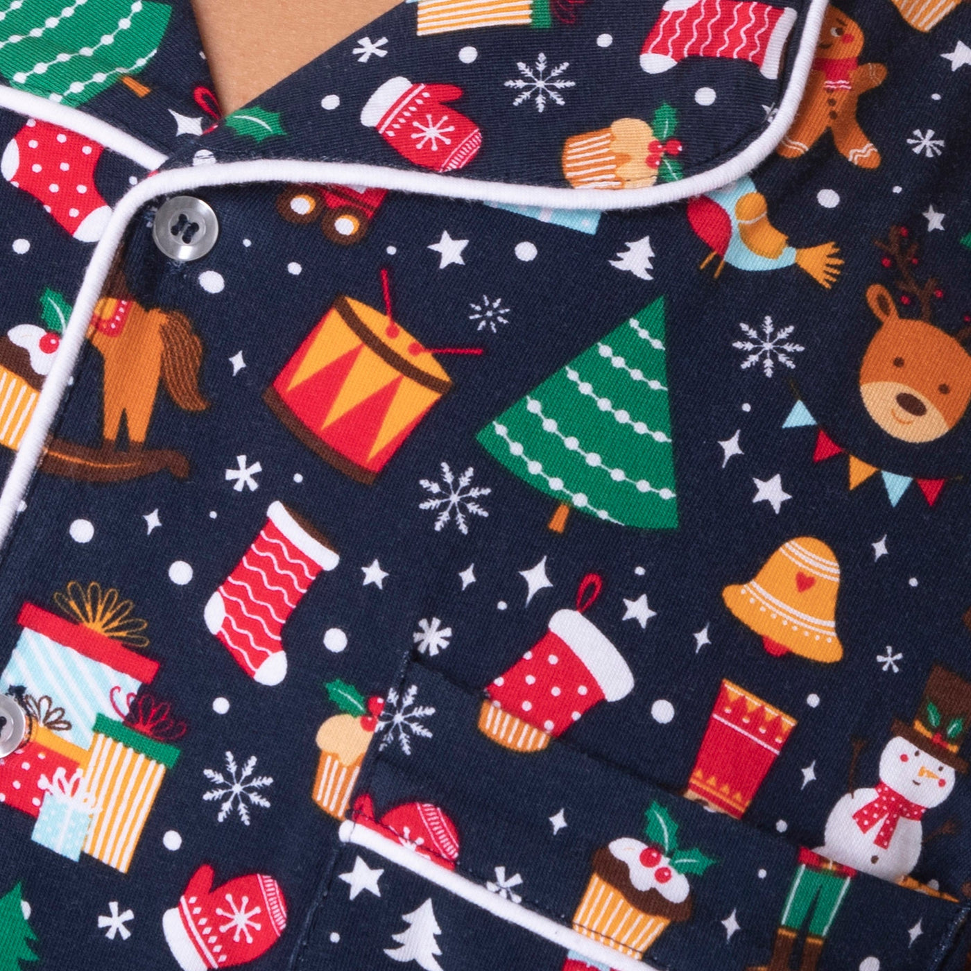 Kids' Blue Christmas Dream Collared Christmas Pyjamas