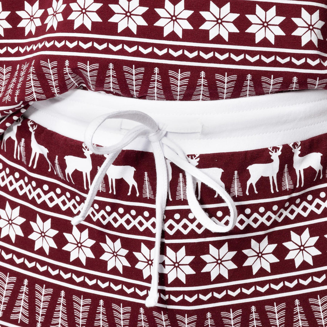 Kids' Burgundy Winter Pattern Pyjamas