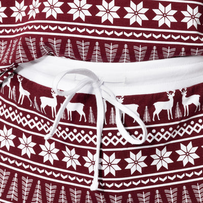 Kids' Burgundy Winter Pattern Pyjamas