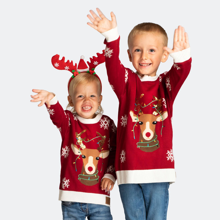 Kids' Cute Reindeer Christmas Sweater