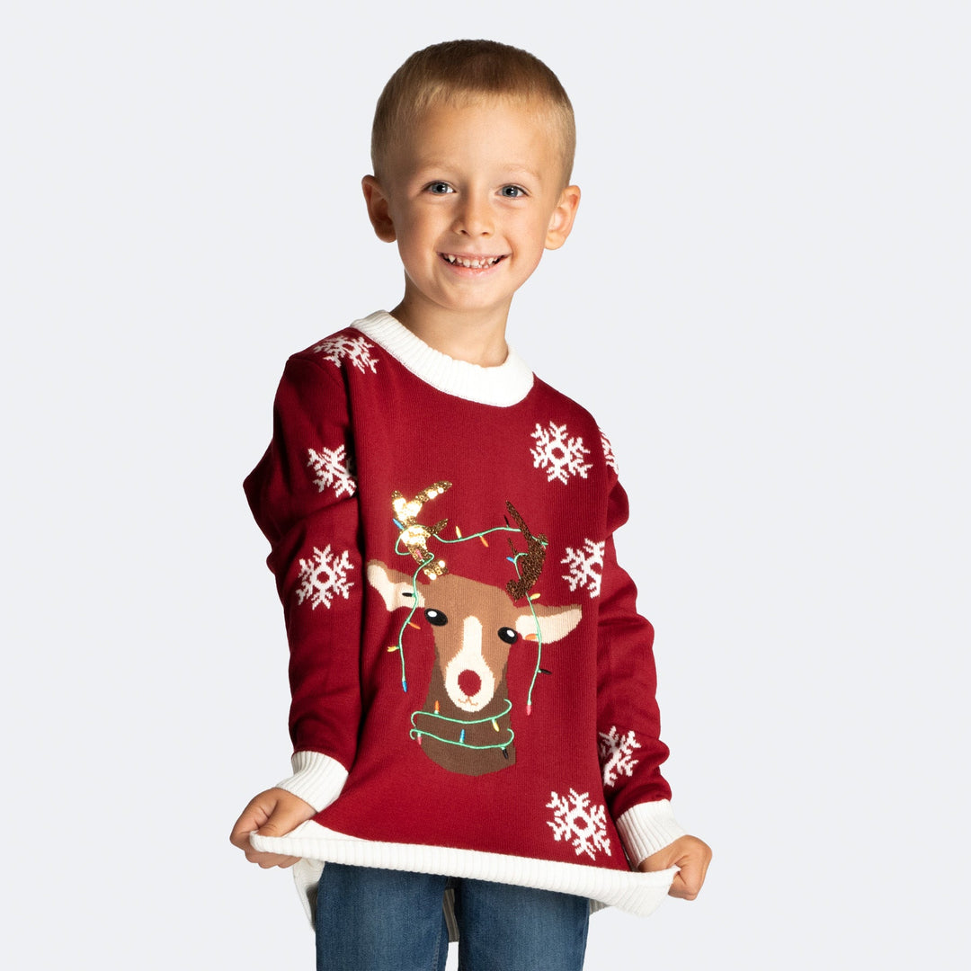 Kids' Cute Reindeer Christmas Sweater