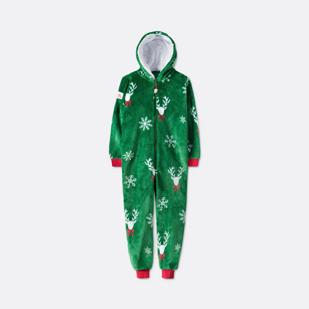 Kids' Green Reindeer Onesie