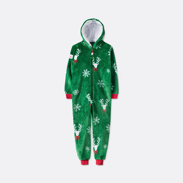 Kids' Green Reindeer Onesie