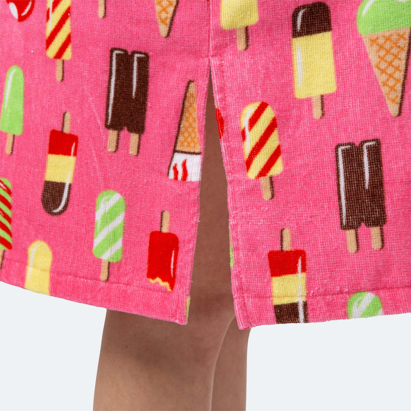 Kids' Pink Ice Cream Towel Poncho