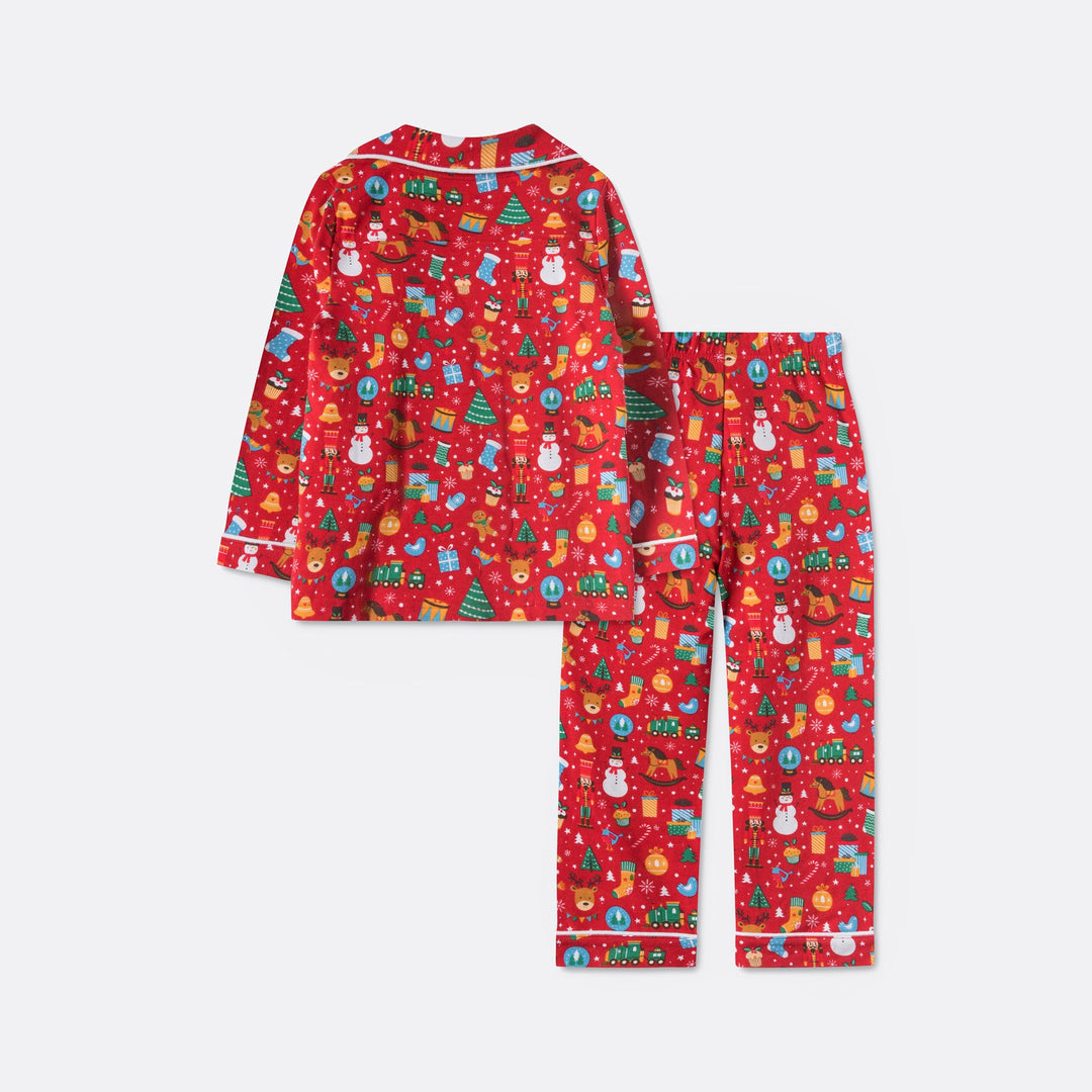 Kids' Red Christmas Dream Collared Christmas Pyjamas