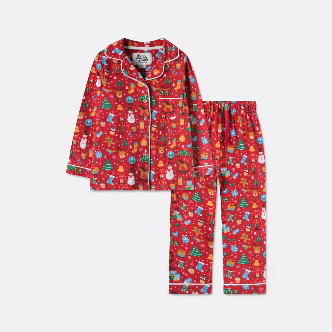 Kids' Red Christmas Dream Collared Christmas Pyjamas