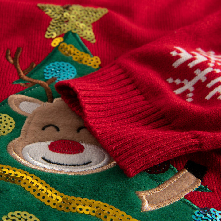 Kids' Reindeer Tree Christmas Sweater