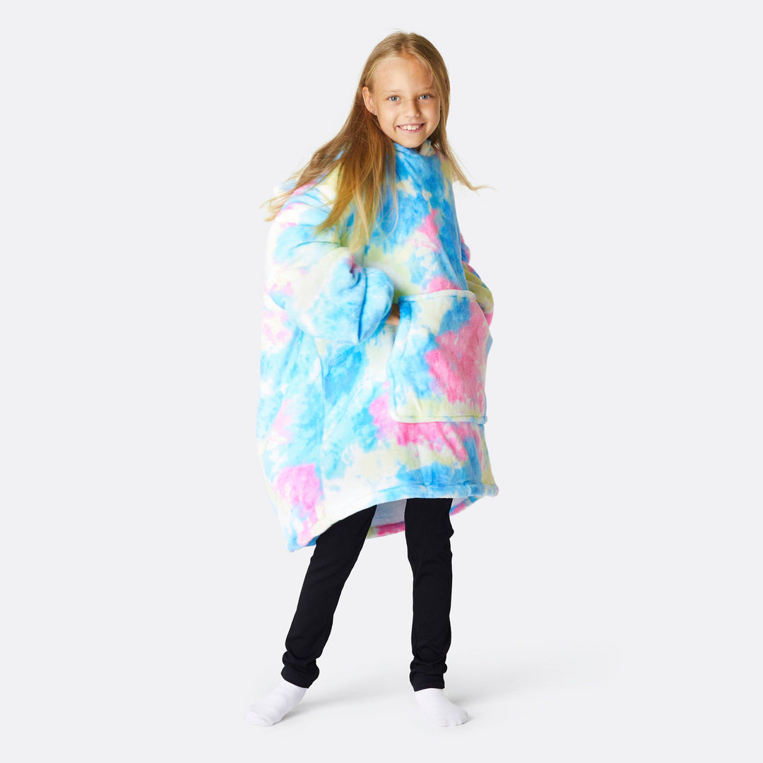 Kids' Tiedye Cyan HappyHoodie