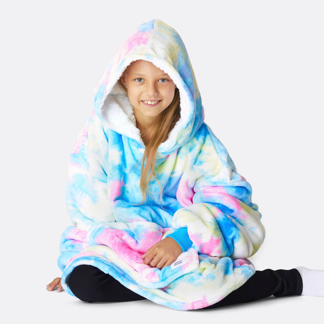 Kids' Tiedye Cyan HappyHoodie