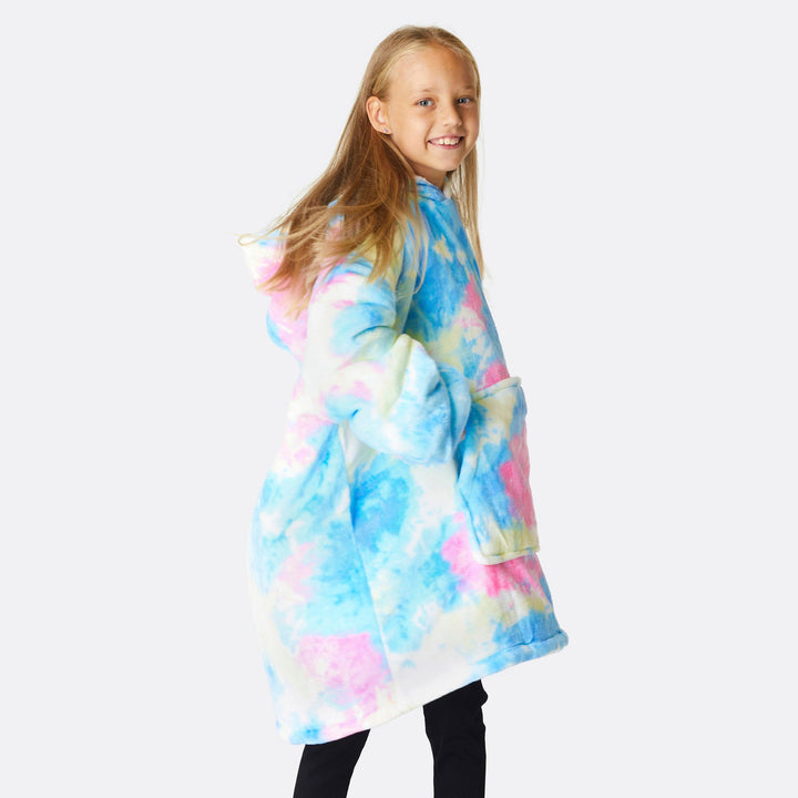 Kids' Tiedye Cyan HappyHoodie