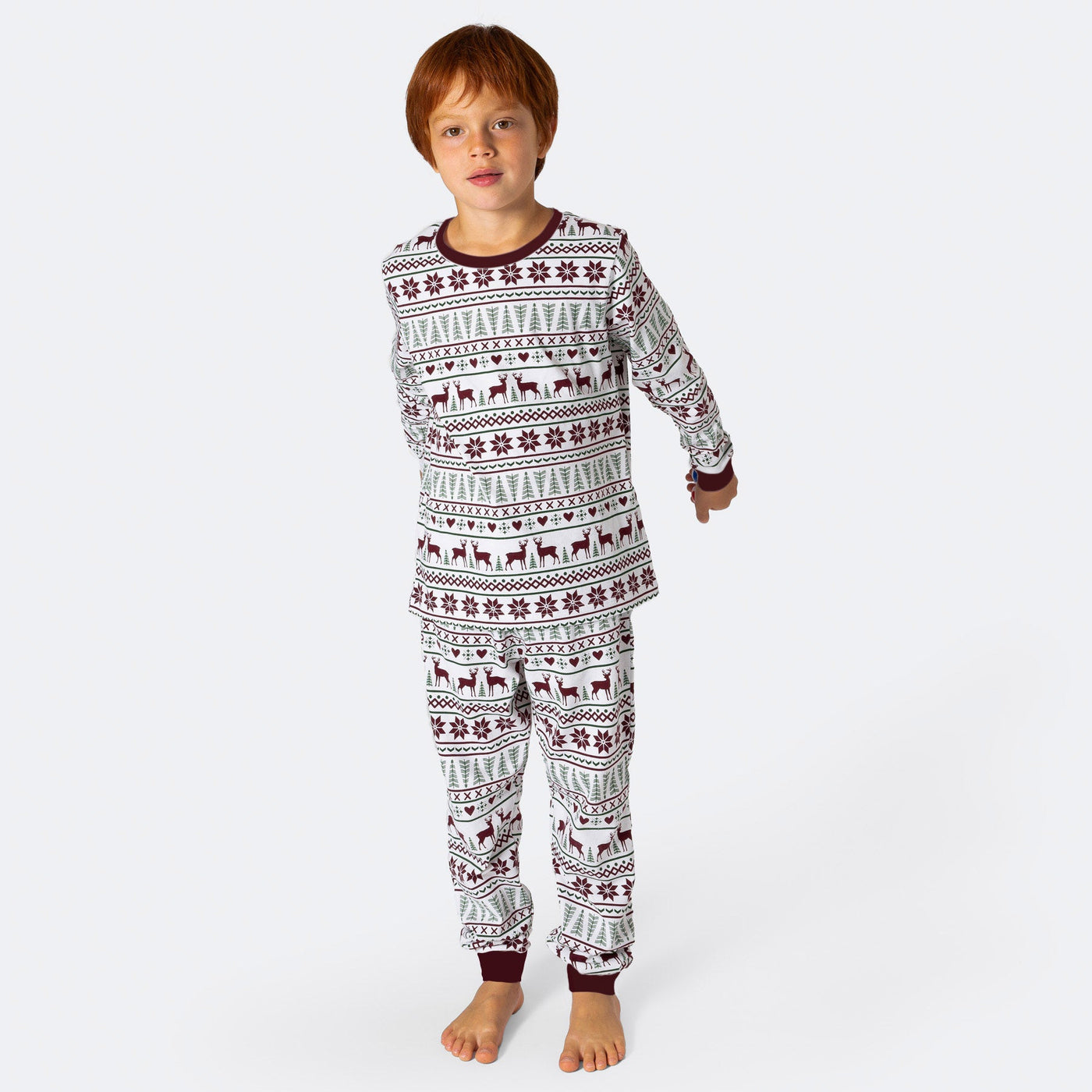 Kids' White Winter Pattern Pyjamas