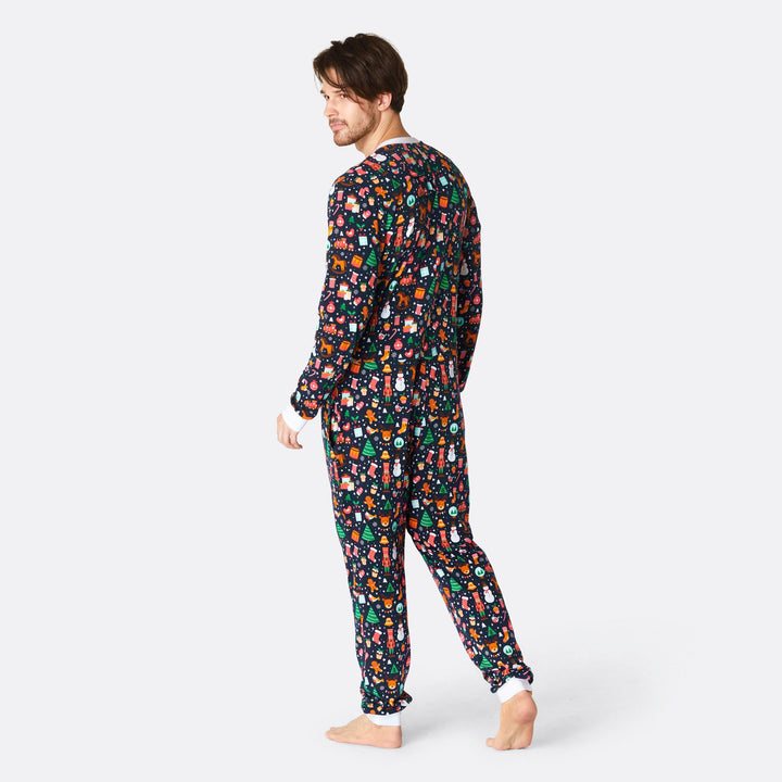 Men's Blue Christmas Dream Overall Christmas Pyjamas